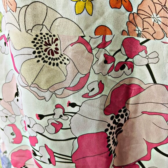 TDDPSSHDP A-Line Mini Dress Multi Floral Sheer Oversized Pullover Tunic Preppy - Picture 11 of 11